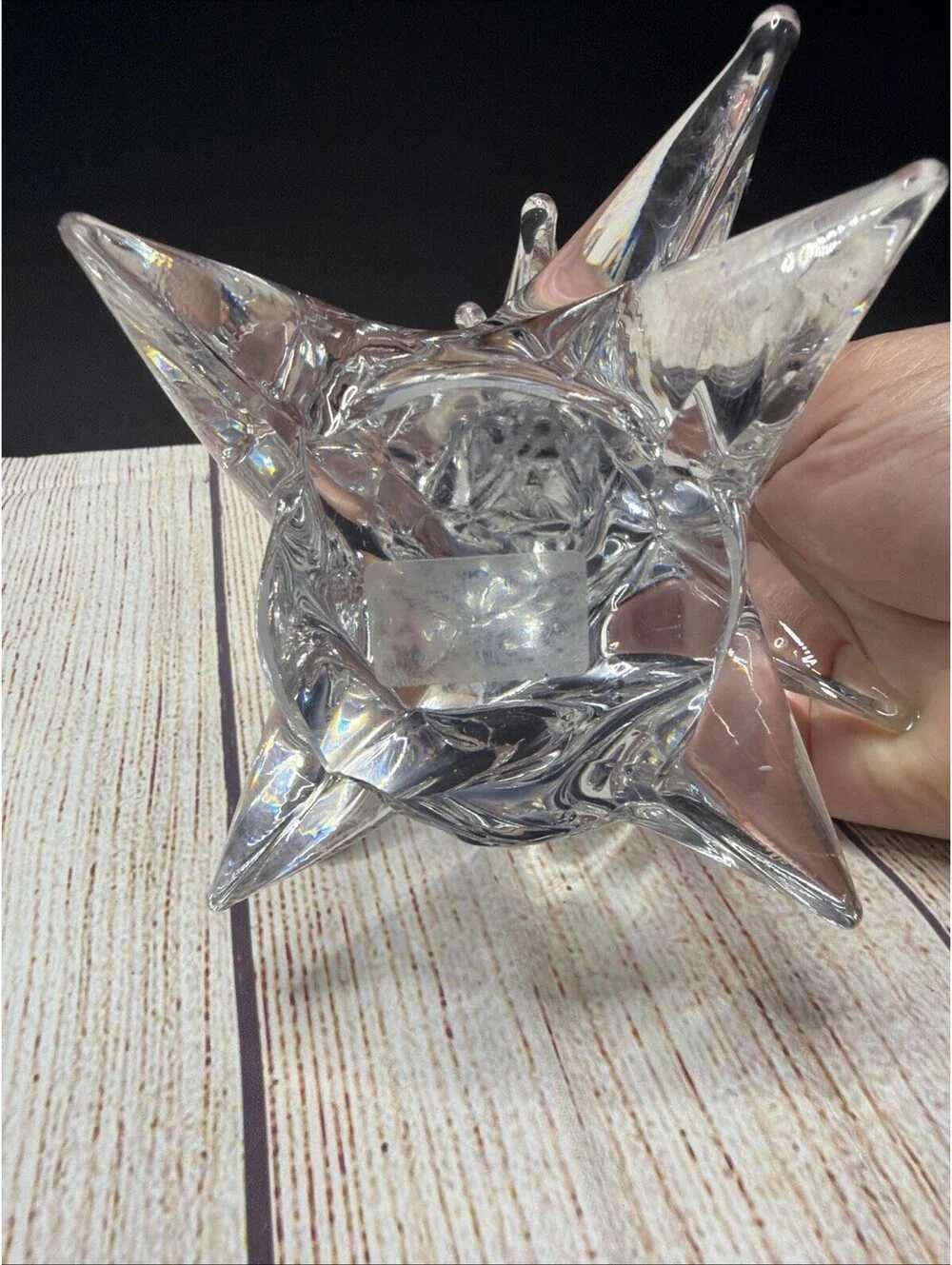 Vintage TasteSetter Sigma 10” 24% Lead Crystal Christmas Tree Made in Japan NL
